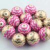 Beads Chevron - Chevron Hot pink/Gold
