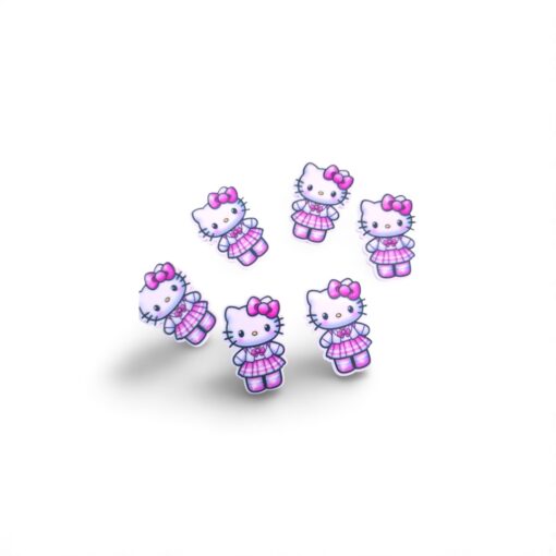 Resina Plana Escolar Hello Kitty Rosada (5cm)