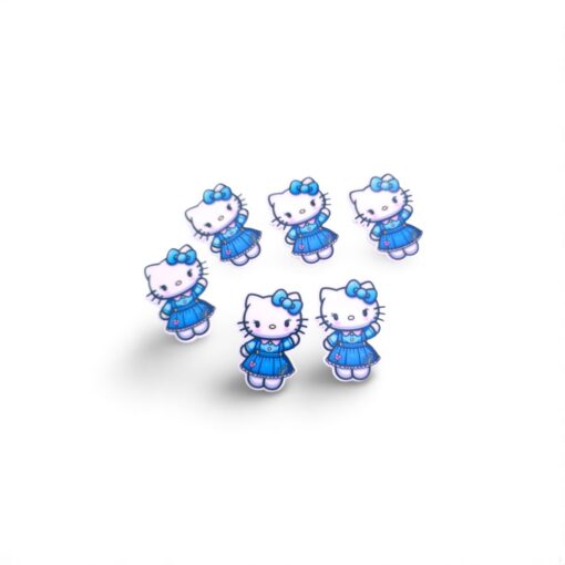 Resina Plana Escolar Hello Kitty Azul (5cm)