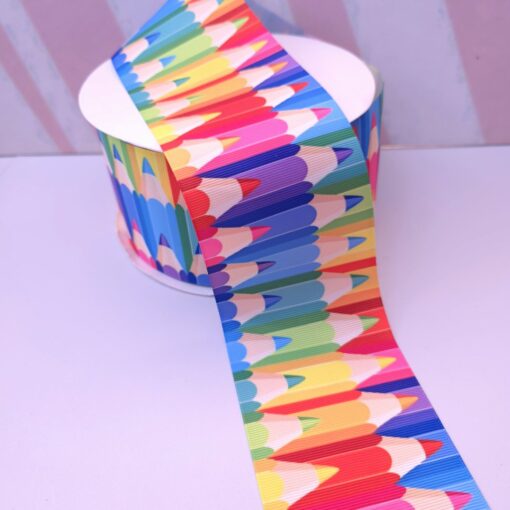 Cinta Escolar 3" (7,5cm) - Lápices de Colores