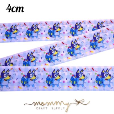 Cinta con diseño de Bluey escolar con mochila