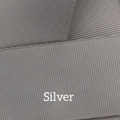 Cinta grosgrain lisa color silver