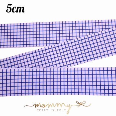 Cinta con diseño cuadricula escolar azul