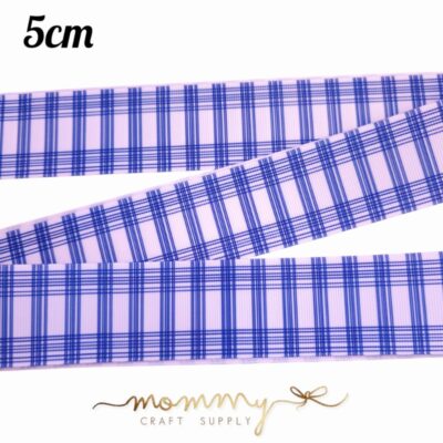 Cinta con diseño cuadros finos azul