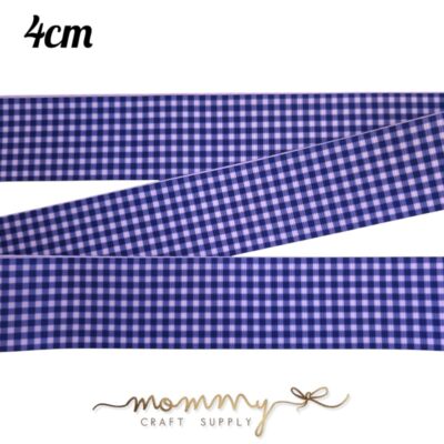 Cinta con diseño cuadros mini azul