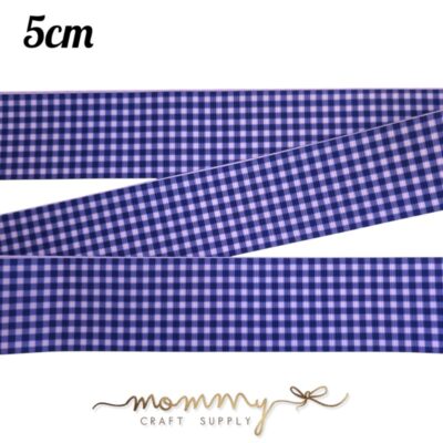 Cinta con diseño cuadros mini azul