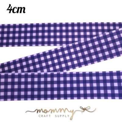 Cinta con diseño cuadros vichy azul escolar