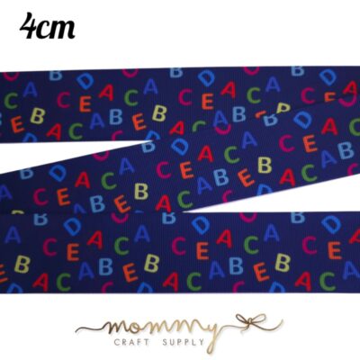 Cinta con diseño letras fondo azul