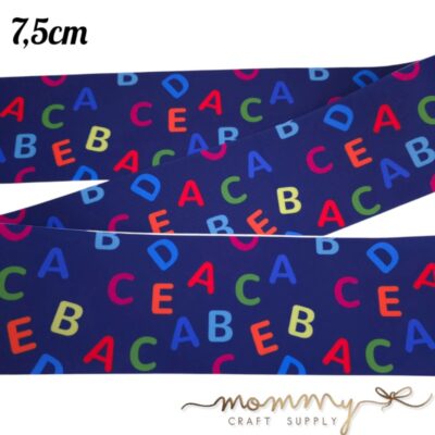 Cinta con diseño letras fondo azul