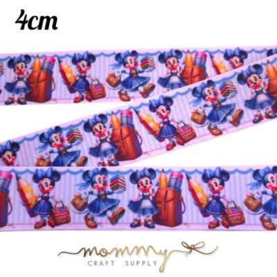 Cinta diseño escolar Minnie con mochila