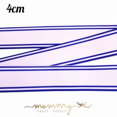 Cinta con diseño rayas borde azul