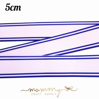 Cinta con diseño rayas borde azul
