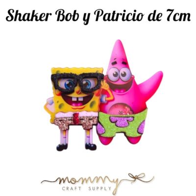 Shaker decorativo personaje Bob Esponja y Patricio