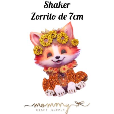 Shaker decorativo infantil de zorrito con flores